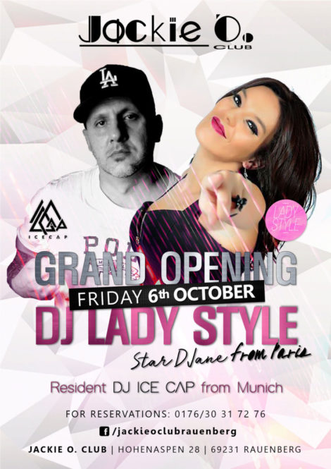 Neueröffnung am 6. Oktober – Club Jackie O in Rauenberg – Opening mit HipHop DJs aus Paris und München