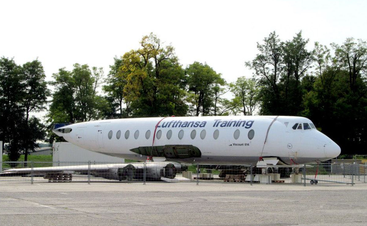 Vickers Viscount 814 in Speyer angekommen