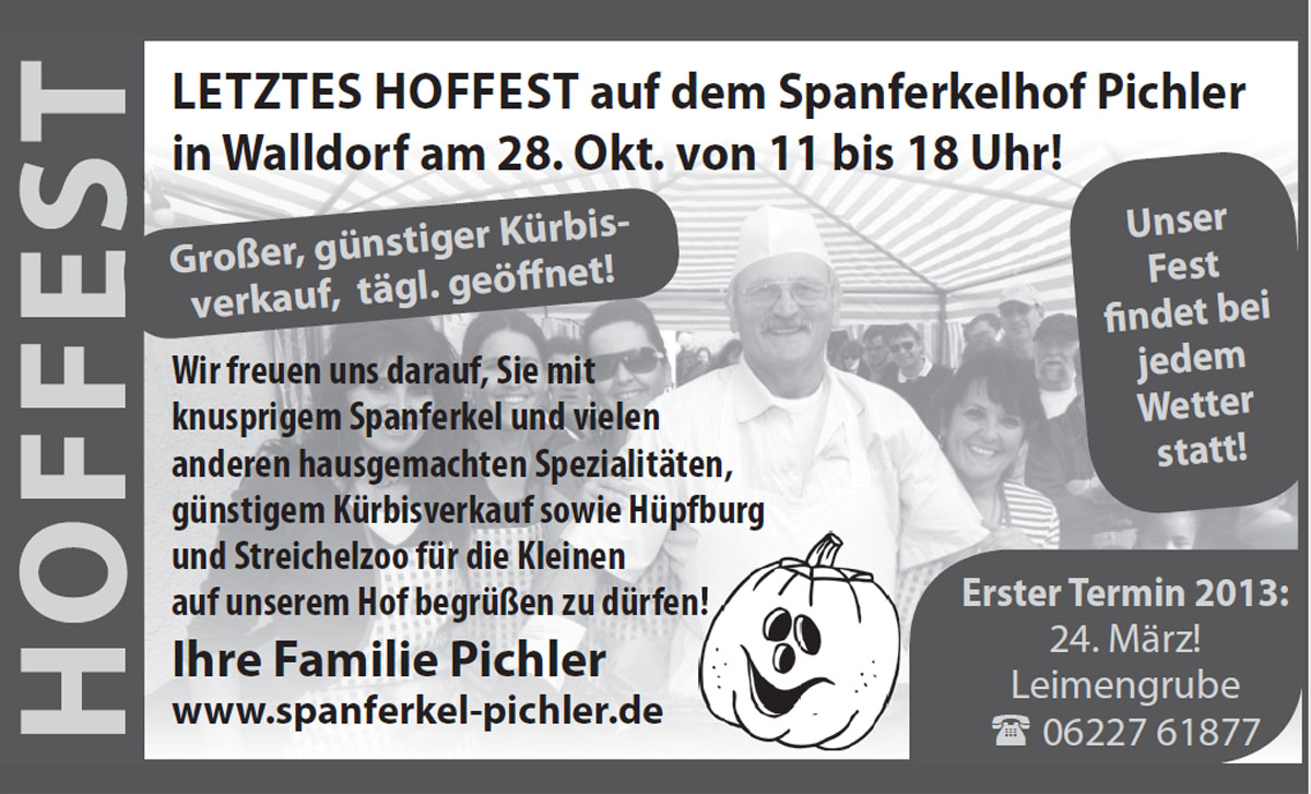 Letztes Hoffest beim Spanferkelhof