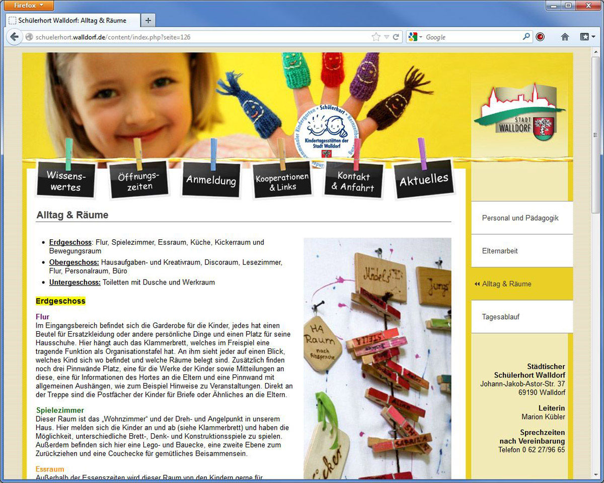 Städtischer Schülerhort neu im Internet