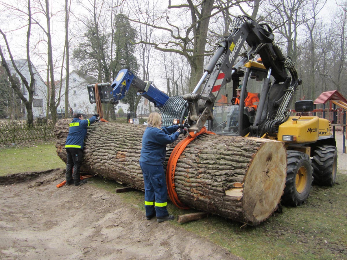 Gemeinsame Aktion von THW und Bauhof