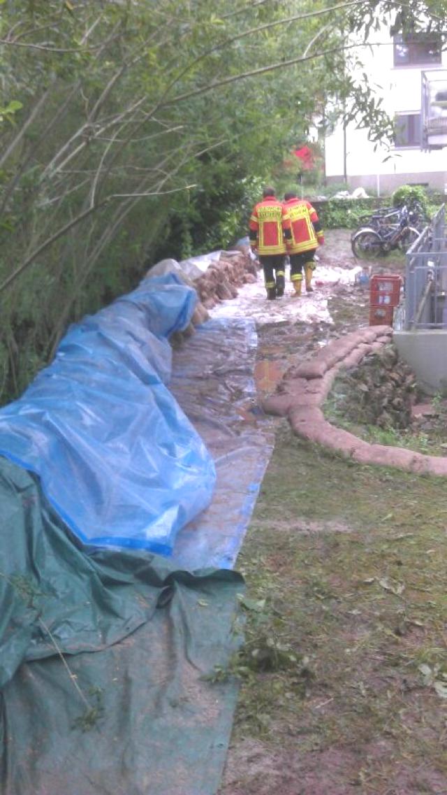 Hochwasser: Überlandhilfe der Feuerwehren Wiesloch, Baiertal und Walldorf