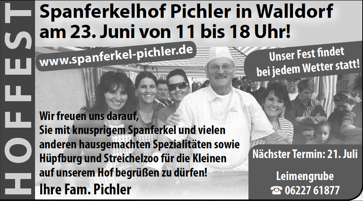 Hoffest bei Pichlers am 23. Juni