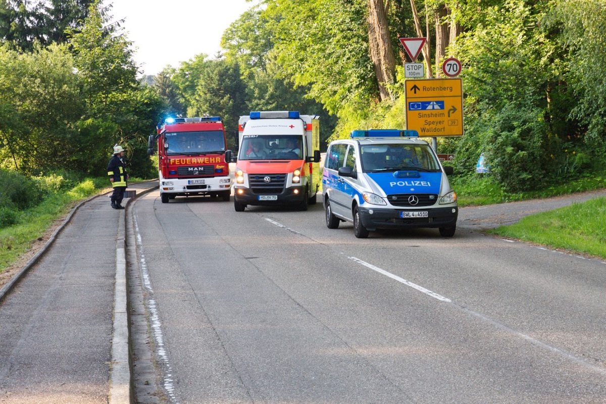 Bilder und Bericht  vom Unfall in Rauenberg