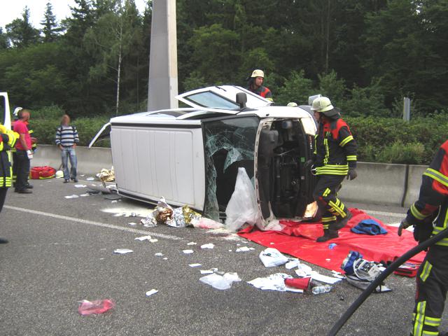 Feuerwehr Wiesloch im Einsatz auf der A6