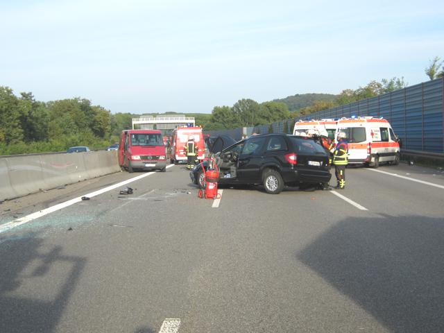 Verkehrsunfall auf der A6