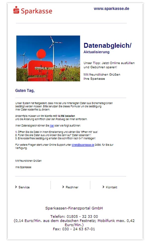 Warnung – Achtung Email !!!