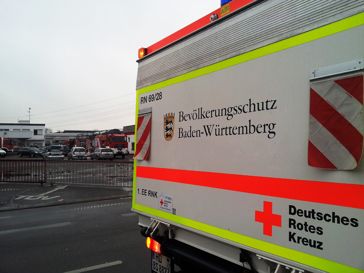 DRK Einsatz beim Kamin-Brand in Wiesloch