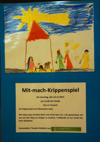 Heute: Mit-mach-Krippenspiel im Tierpark Walldorf