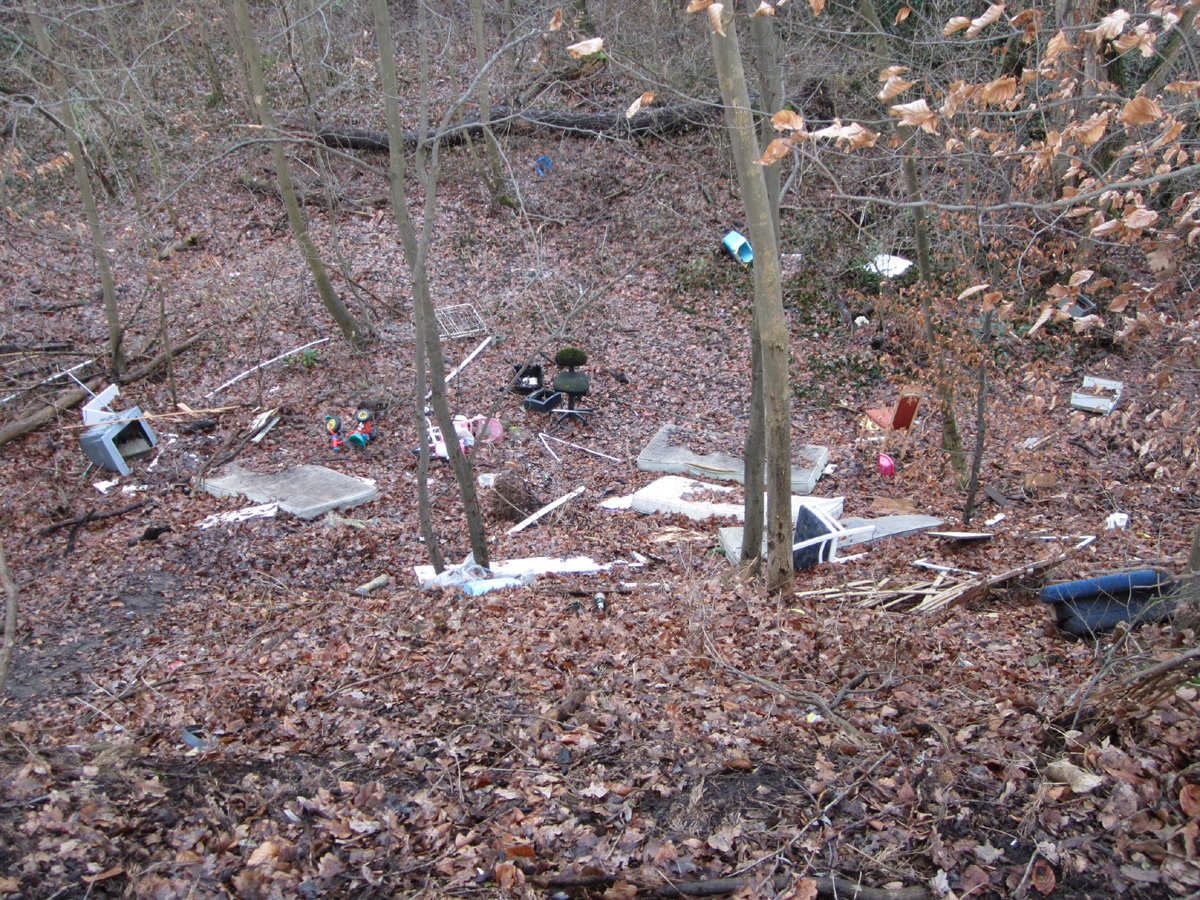 Waldrand in Frauenweiler als Müllkippe missbraucht