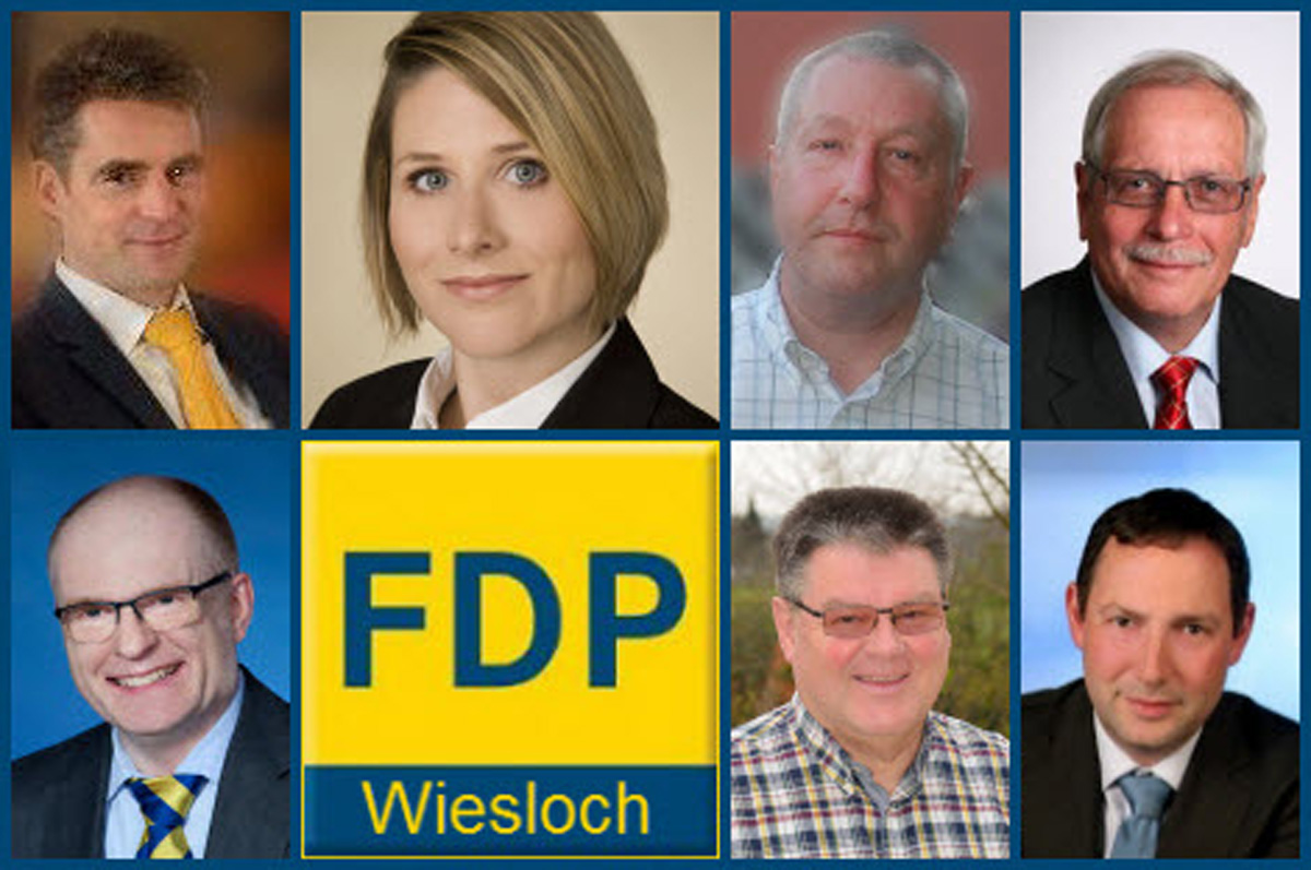 Liste der FDP Wiesloch-Südliche Bergstraße für die Kreistagswahl des RNK