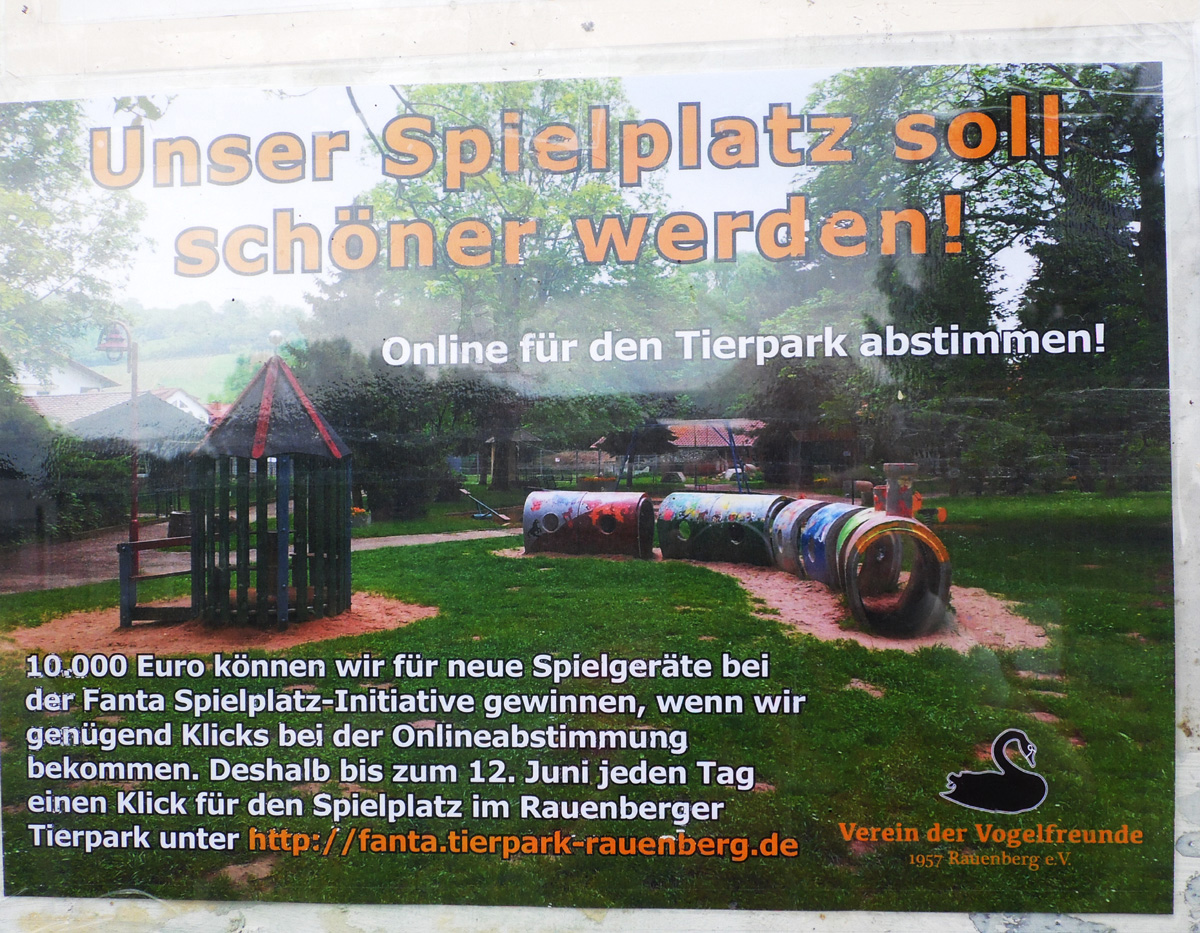 Stimmen Sie für den Spielplatz im Rauenberger Tierpark!!!