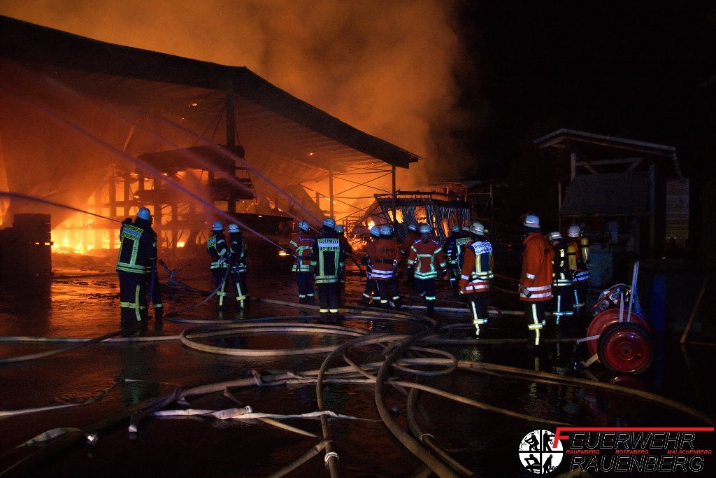 Feuerwehr Rauenberg: Details zu „Feuer zerstört Sägewerk“