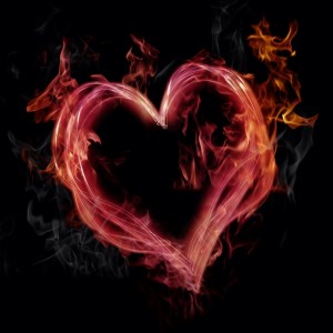 Pink Flaming Heart