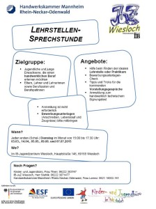 Plakat Lehrstellensprechstunde