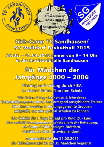 Achtung! Anmeldeschluss für Girls-Camp Basketball