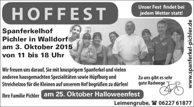 Am 03. Oktober ist wieder Hoffest bei Pichler