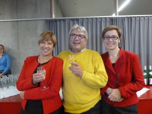 Renate Schmidt (li), Manfred Zuber (Fraktionsvorsitzender der SPD Walldorf), Dr. Andrea Schröder-Ritzrau