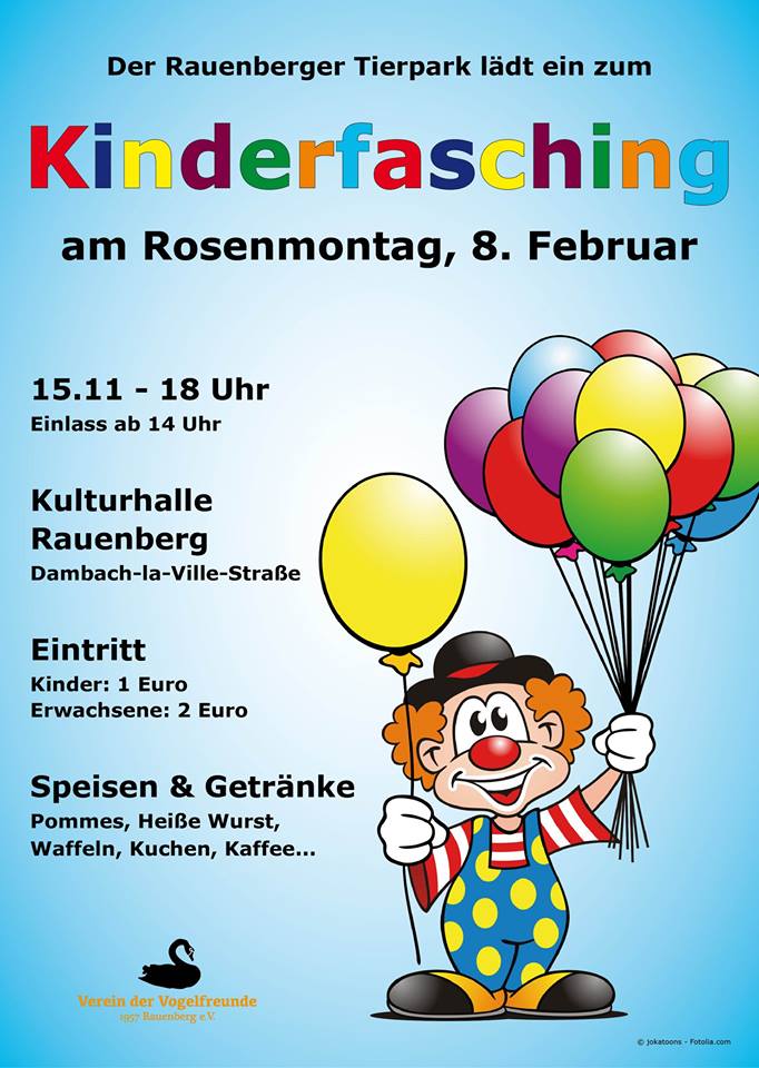 Kinderfasching des Tierparks Rauenberg