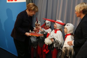Walldorf. Kanzlerin Angela Merkel in der Astoria-Halle 2016. 17.02.2016 - Helmut Pfeifer.