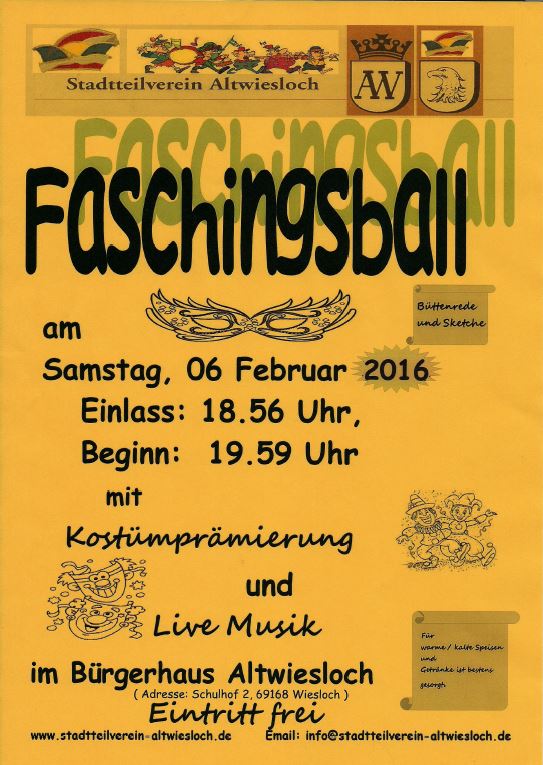 Faschingsball vom Stadtteil Altwiesloch