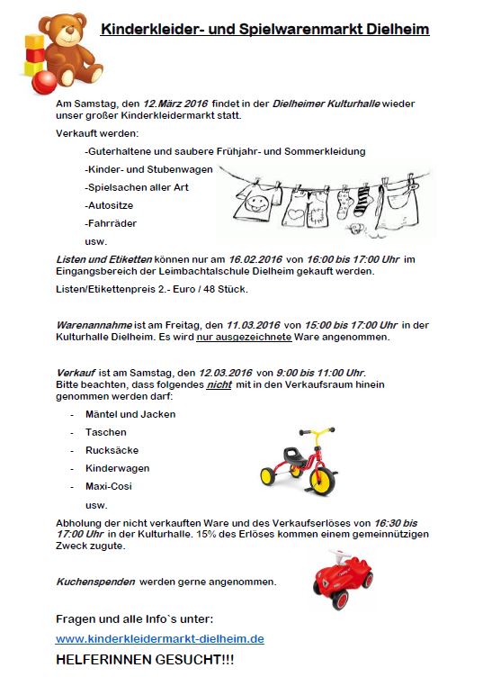 Großer Frühjahr/Sommer Kinderkleidermarkt