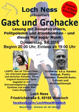 Heute, Donnerstag: “Gast und Grohacke” im Loch Ness