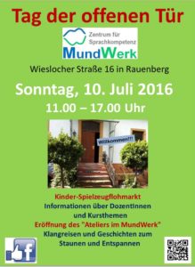 Plakat 10. Juli - Tag der offenen Tür im MundWerk