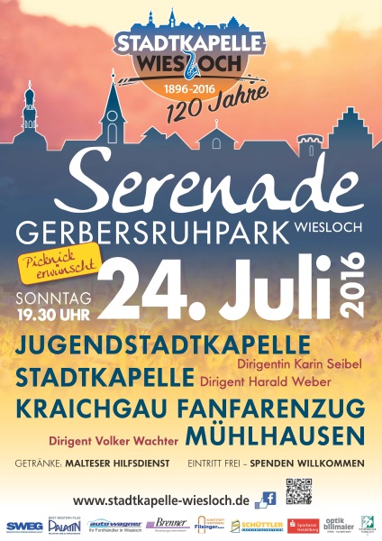 Serenade im Gerbersruhpark am 24. Juli ab 19:30 Uhr