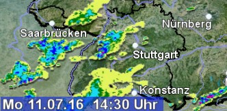 DWD warnt:  Gewitter,  Starkregen und vereinzelnd Hagel bei uns möglich