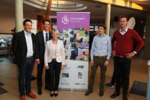 Walldorf. Buergerforum LiLa Walldorf LivinLab im Saal der Schillerschule. V.l. Dr. Steffen Link, BMin Christiane Staab, Matthias Gruber, Hans Schermeyer und Sebastian Steuer. 21.09.2016 - Helmut Pfeifer.