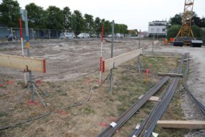 Walldorf. 1.Spatenstich beim sozialen Wohnungsbau der Stadt Walldorf in der BM - Willinger-Strasse. 15.09.2016 - Helmut Pfeifer.