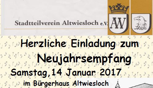 Neujahrsempfang des Stadtteilvereins Altwiesloch