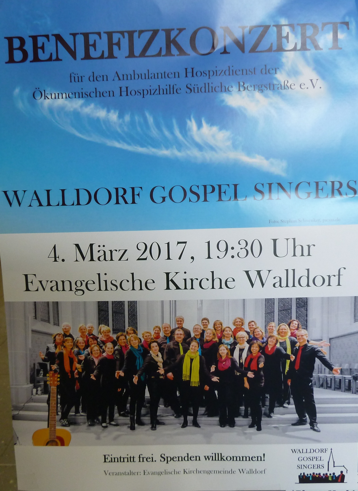 Morgen, Samstag: Benefizkonzert der Walldorf Gospel Singers