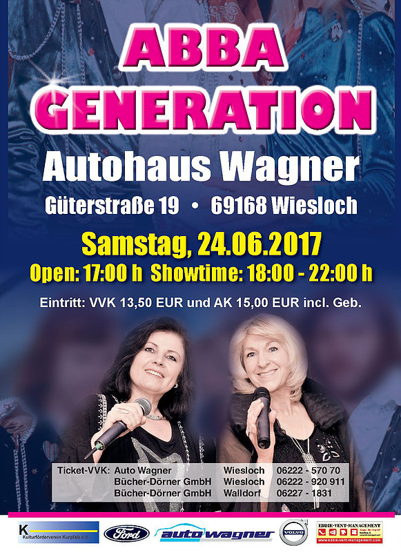 ABBA Generation – die große Kult-schau am 24. Juni im Autohaus-Wagner