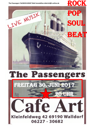 „The Passengers“ am 30.06.2017 im Café Art, Walldorf