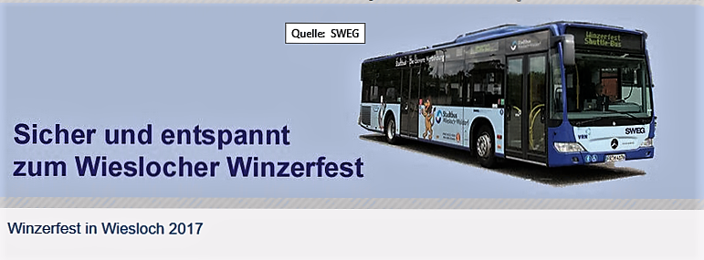 Sonderfahrpläne der SWEG zum Wieslocher Winzerfest 2017