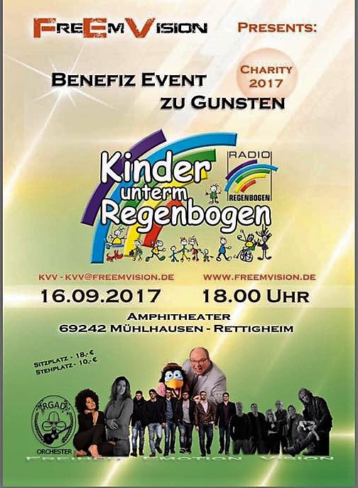 Heute:  Benefizkonzert  für das Projekt:  Kinder unterm Regenbogen