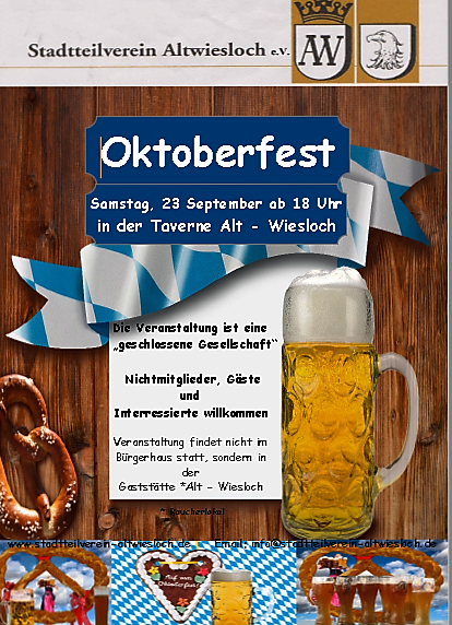 Oktoberfest des Stadtteilvereins Altwiesloch