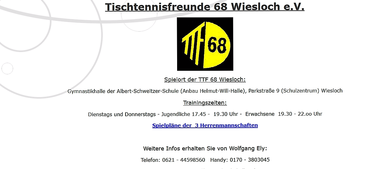 News der TTF Wiesloch