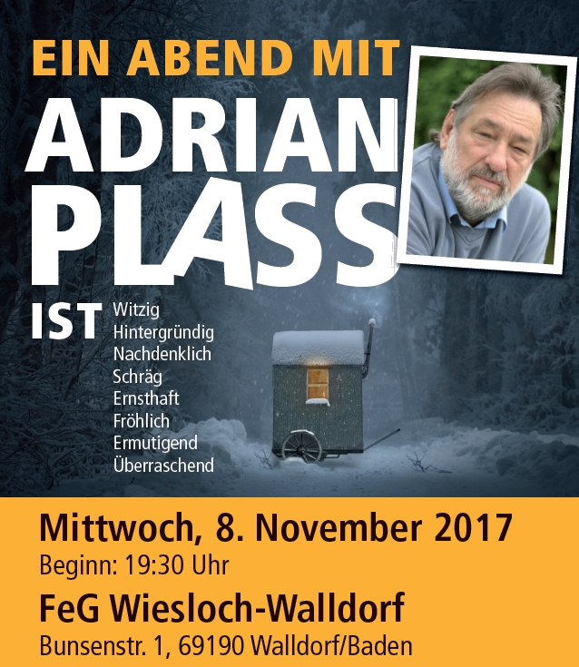 FeG: Lesung mit Adrian Plass am 8.11. “Kommen Haustiere in den Himmel?”