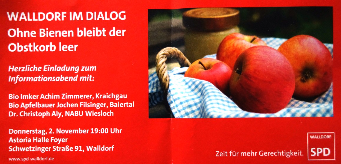 Heute: Walldorf im Dialog – “Ohne Bienen bleibt der Obstkorb leer”