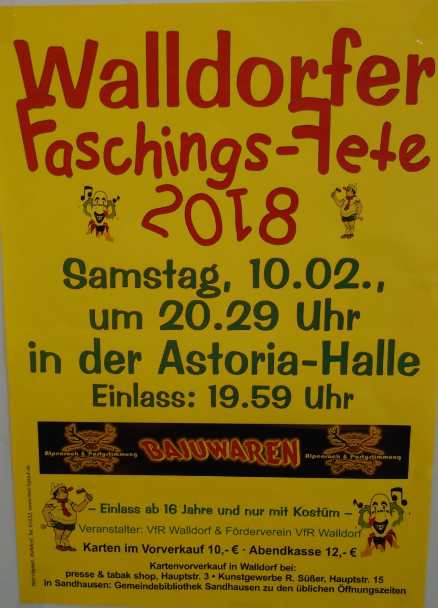 Walldorfer Faschingsfete am 10.2.