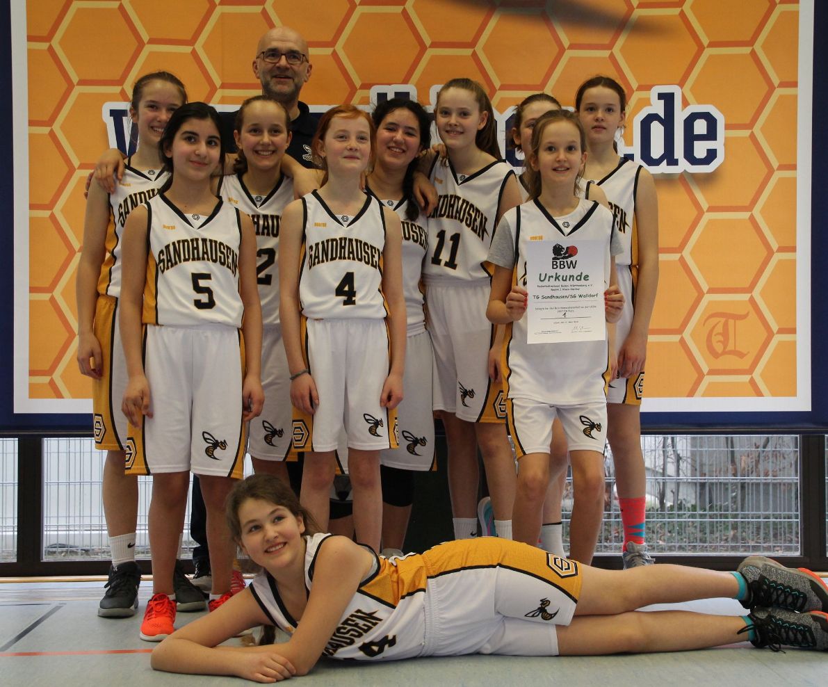 Wild Bees Basketball Sandhausen: U12w Bezirksmeister – Belohnung für eine tolle Saison