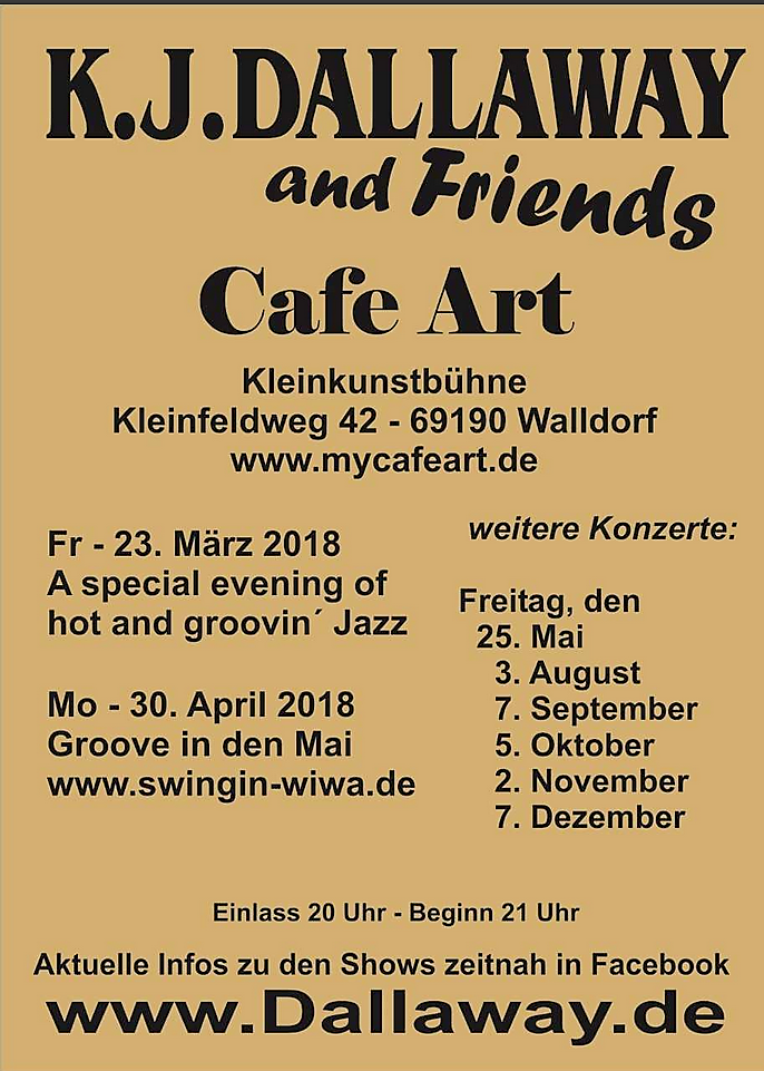 Szenetipp – Café Art Walldorf –  Jazz-Abend mit K.J. Dallaway and Friends