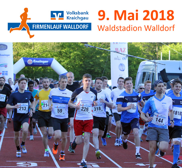 Anmeldeschluss für den 2. Volksbank Kraichgau Firmenlauf Walldorf bis Freitag, 4.5., verlängert