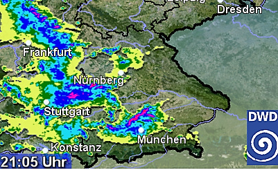 Amtliche WARNUNG vor STARKEM GEWITTER  für Rhein-Neckar-Kreis