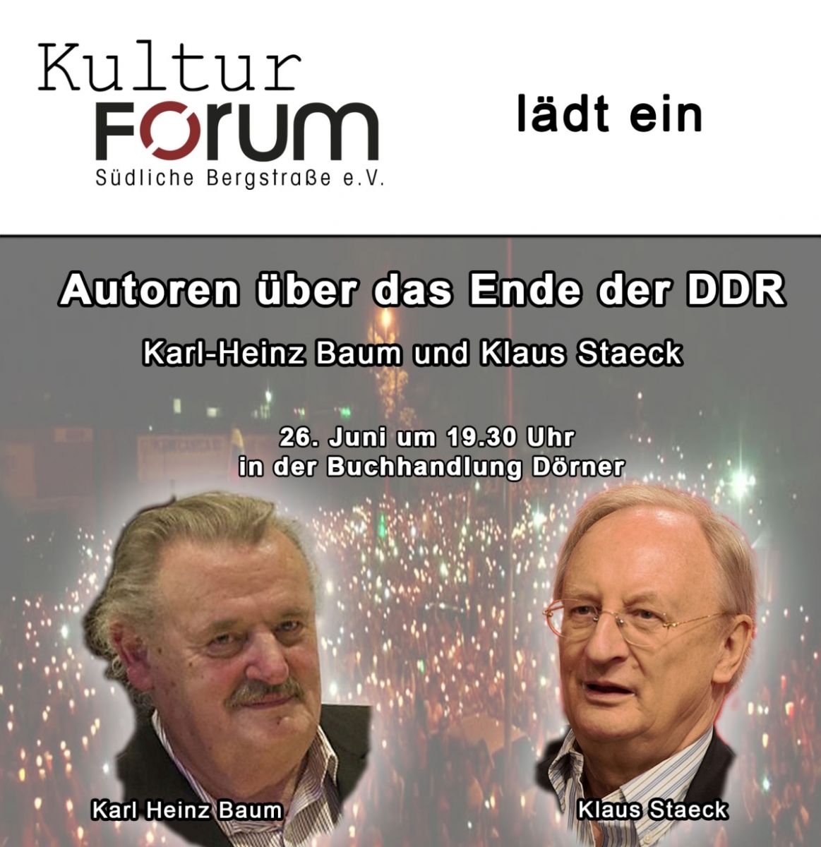 Bücher Dörner am 26.06.: „Autoren über das Ende der DDR“