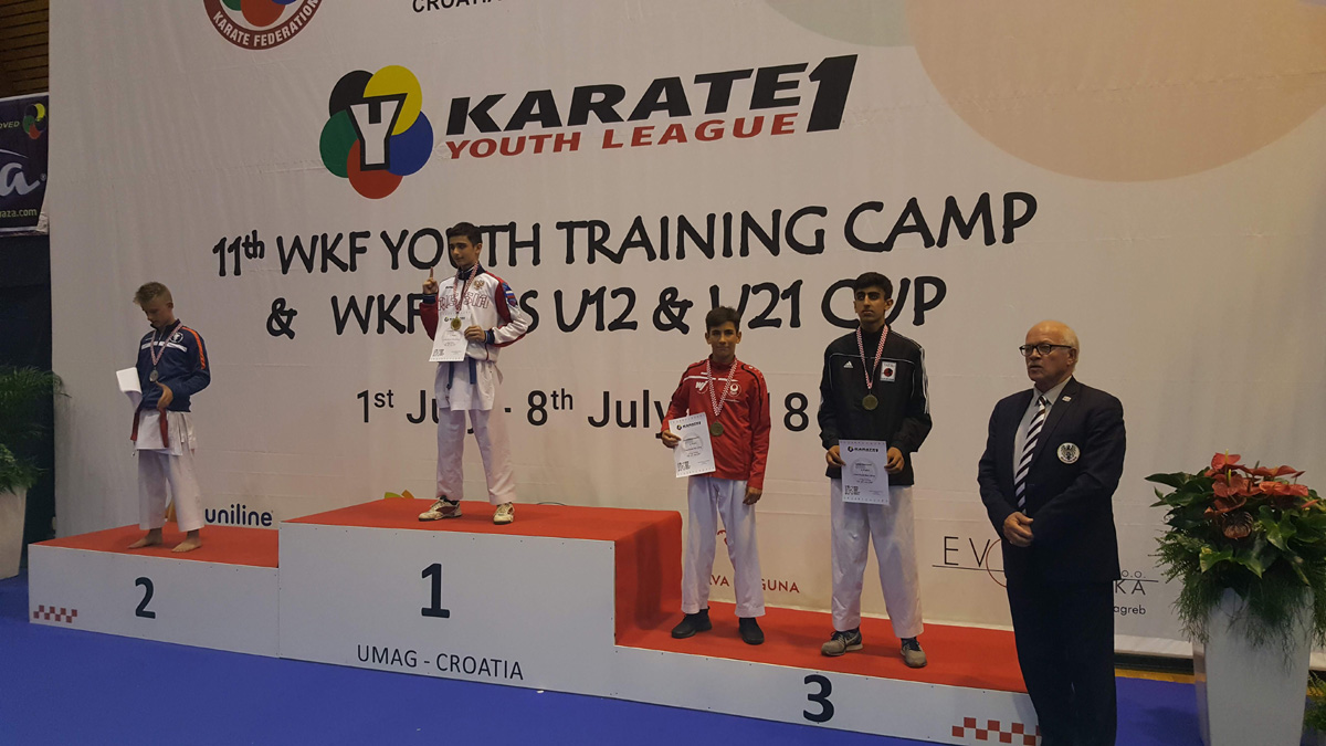 Muhammed 3. bei WKF Karate 1 Youth League in Umag