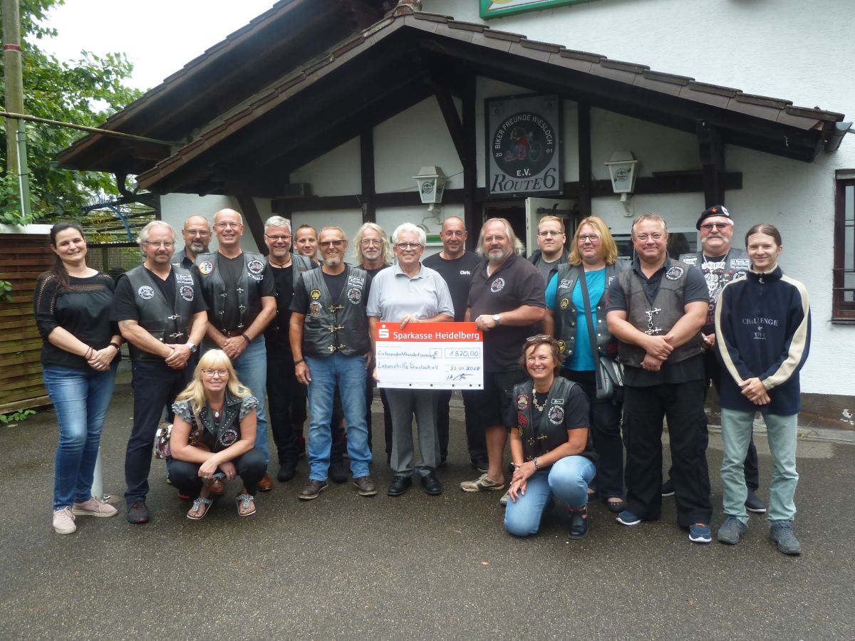 Spendenübergabe des MC Bikerfreunde Wiesloch an die Lebenshilfe Wiesloch e.V.